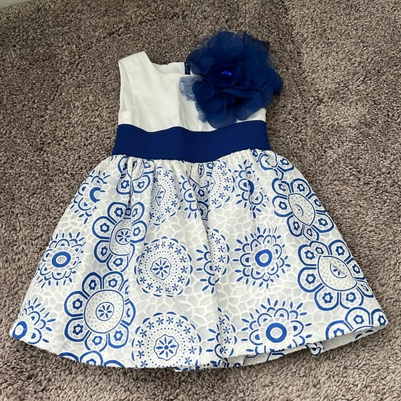 Zoe Ltd Other - ZOE LTD Blue & White Floral Formal Toddler Dress